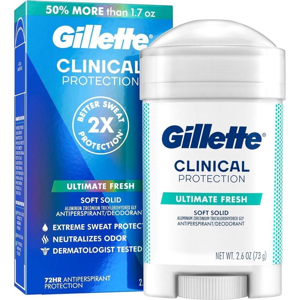 Gillette Clinical & Мужской дезодорант Защита от пота Абсолютная свежесть 74 г 2 шт.