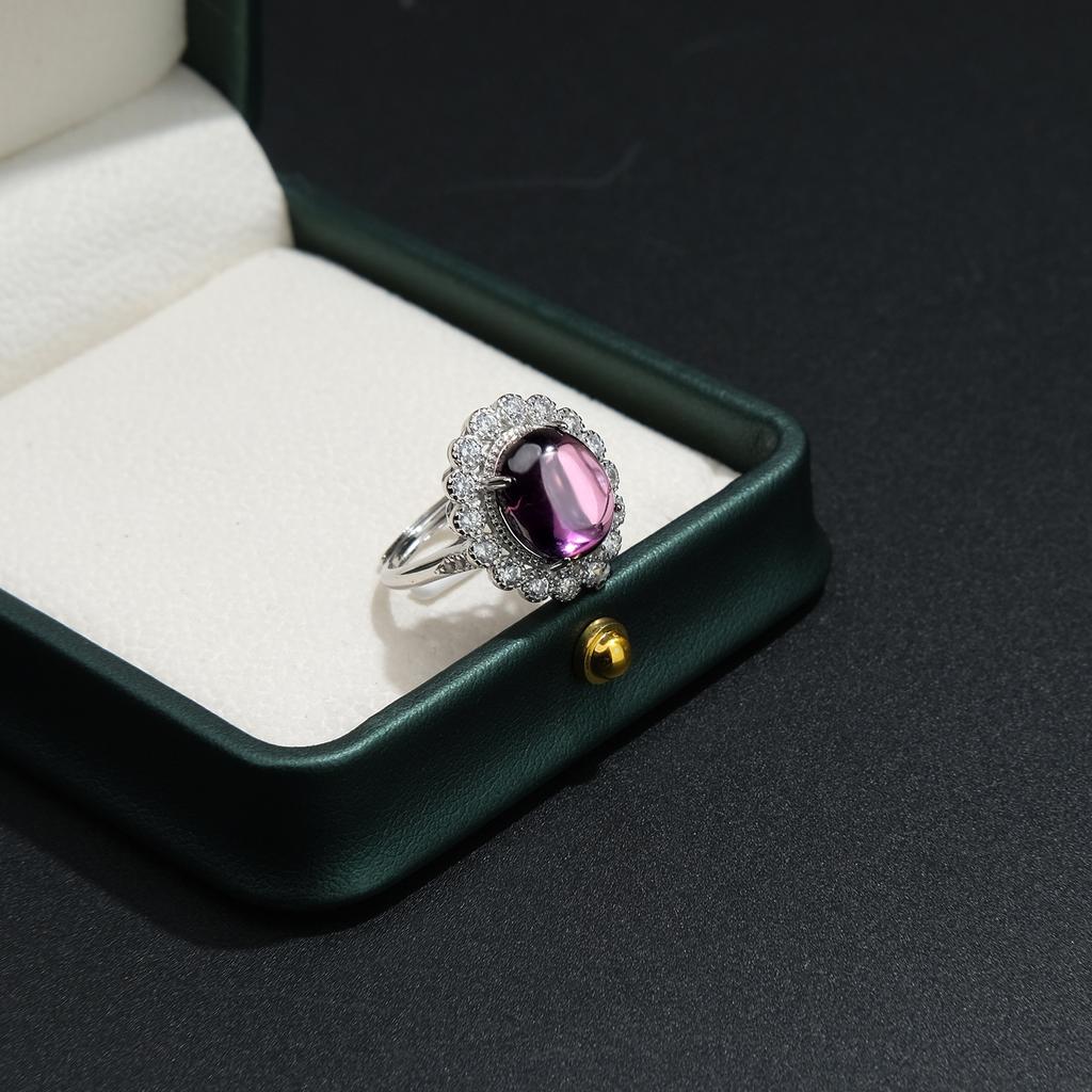 Имитация фиолетового танзанита, цветной драгоценный камень, открытое кольцо, женский групповой набор, циркон, кольцо