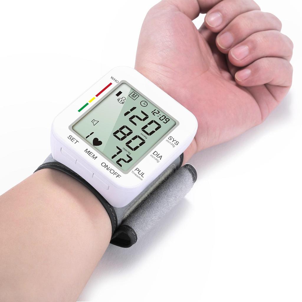 Blood Pressure Monitor Voice Cuff Wrist Tonometer Portable Measuring Arterial Pressure Automatic Sphygmomanometer Tensiometro