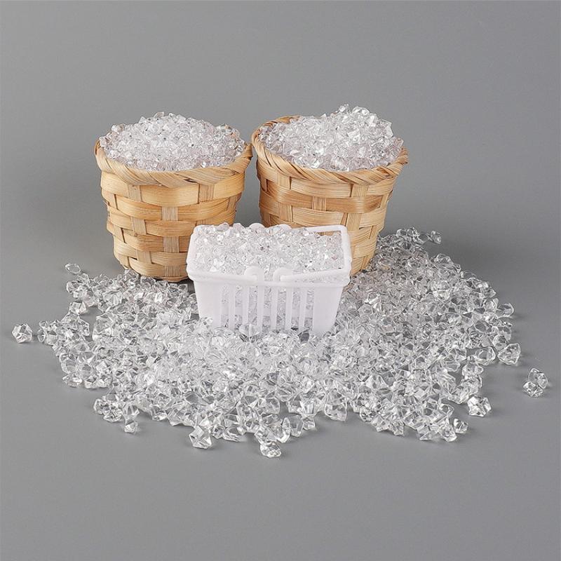 1 Set Mini Transparent Ice Broken Ice Stones Ice Grains Simulation Props For Dollhouse Decoration Miniature Home