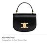 CELINE Besace Clea Bright Calfskin One Shoulder Handbag Mini Women's Black 10L063ETZ-38NO