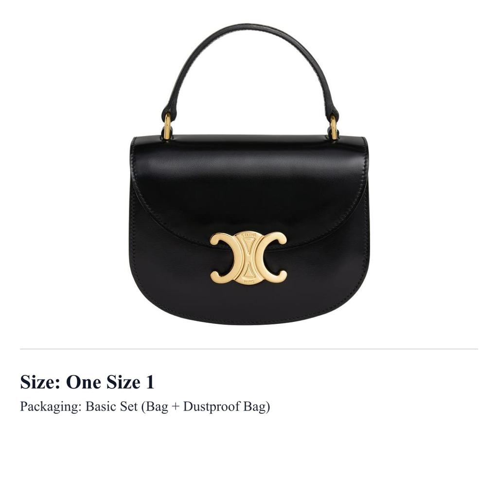CELINE Besace Clea Bright Calfskin One Shoulder Handbag Mini Women's Black 10L063ETZ-38NO
