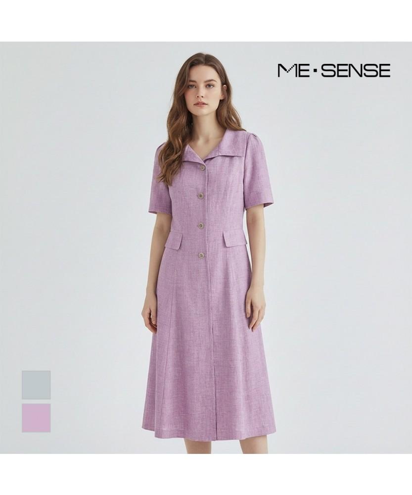Платье MESENSE с широким воротником и коротким рукавом_Mb45Opm104Z