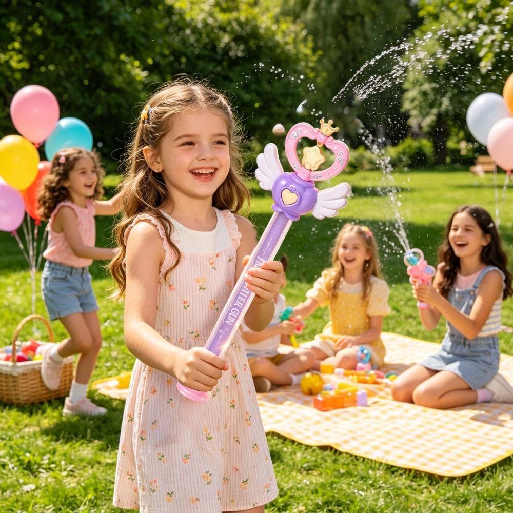 Heart Decoration Spray Water Winged Wand Shape Firework Fountain Fairy Water Toy Pool Party