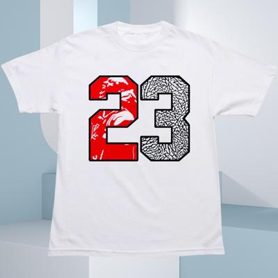 Футболка Flying Classic 23 Sport Plus Size Light Luxury Printed с короткими рукавами для мужчин и женщин в стиле хип-хоп, повседневный модный топ