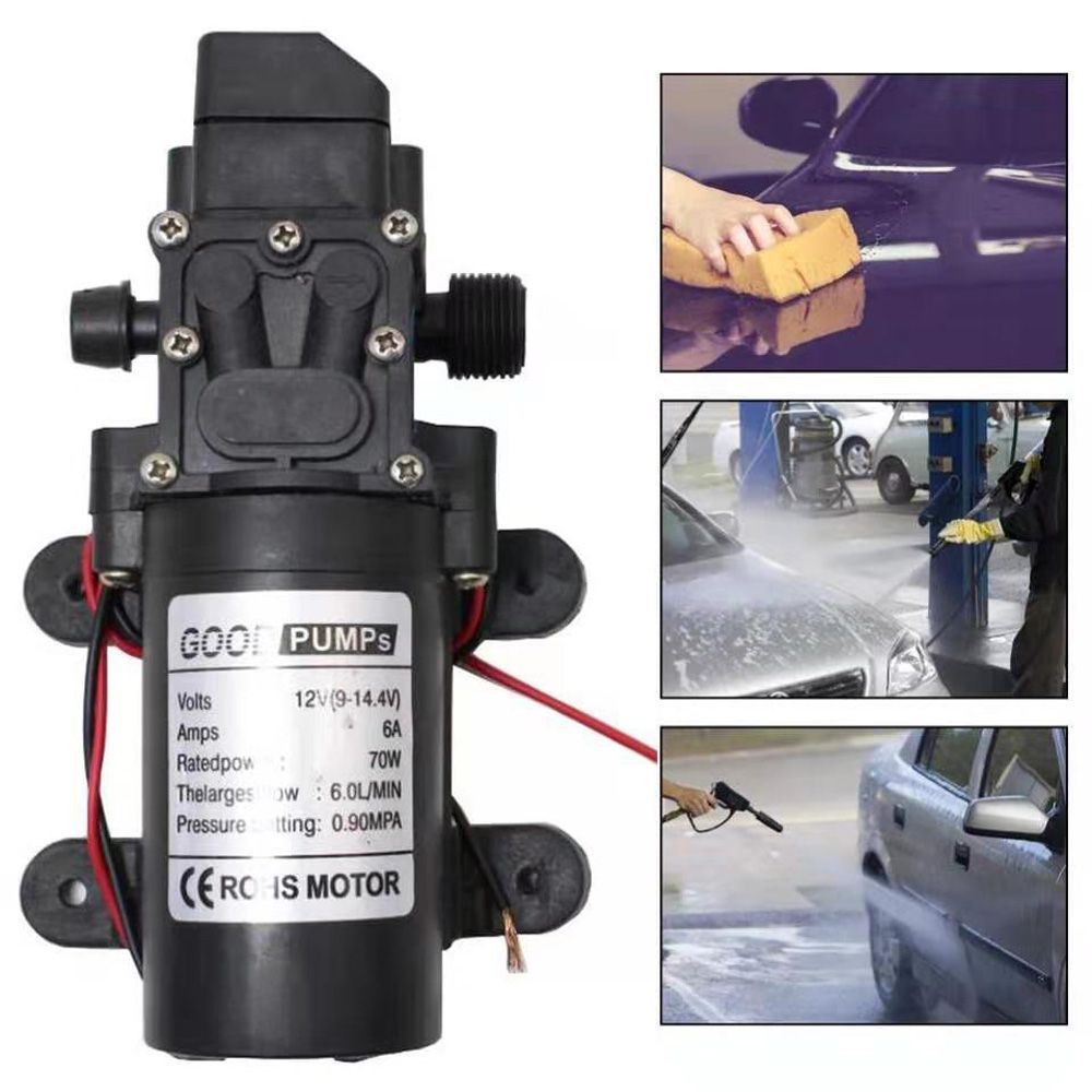 Automatic Switch DC 12V Diaphragm Durable Agricultural Black Water Pump Water Sprayer Self Priming Pump Car Washing