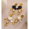 Eetit Courtly Style Resin Heart Drop Dangle Earrings Exclusive Design Stainless Steel Golden Fashion Jewelry Women Waterproof