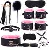 TAP 10Pcs Bondage Handcuffs Footcuffs Whip Blindfold Intimate Men Sex Toys Set