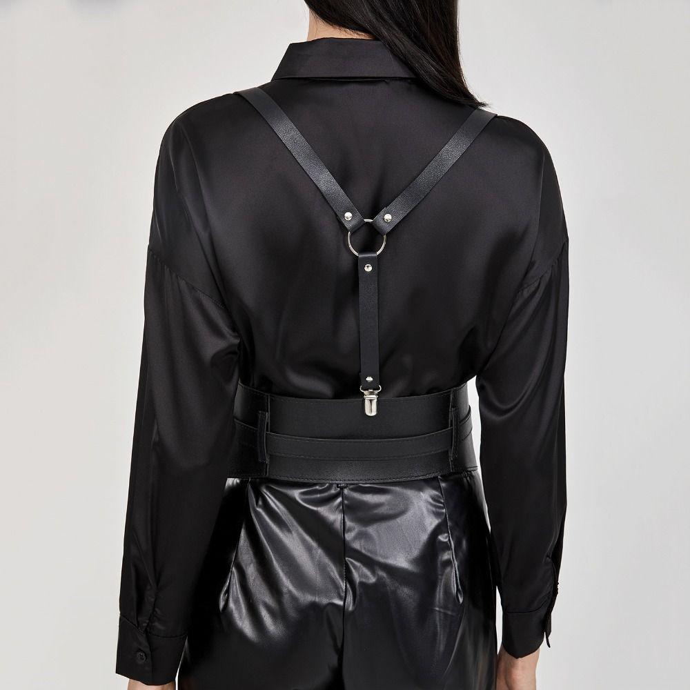 Широкий пояс панк-пояс корсет на грудь корсетный пояс готический подтяжки украшение