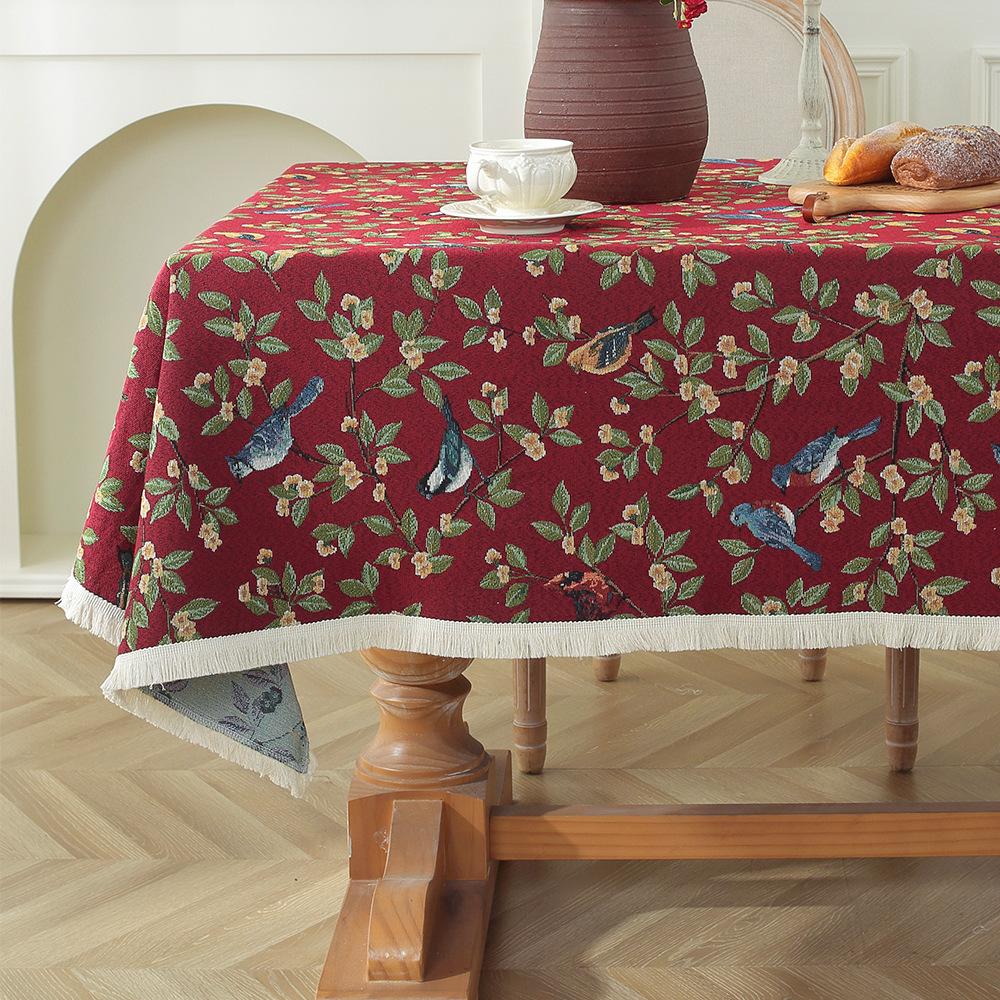 Скатерть в стиле винтажной масляной живописи, чехол для тумбы под телевизор, полотенце, жаккардовая хлопковая льняная ткань, бытовые прямоугольные скатерти