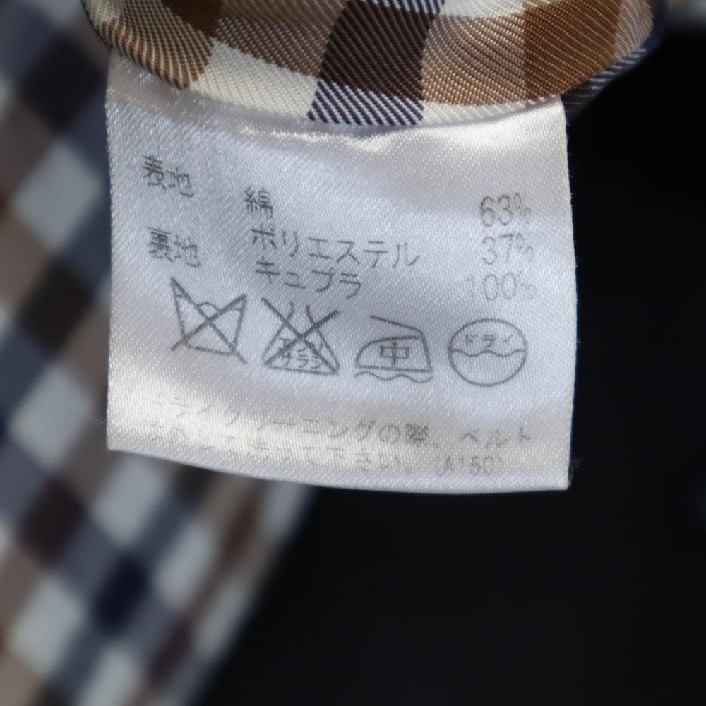 Aquascutum Тренч черный Сделано в Японии Подкладка с поясом Женский Б/У