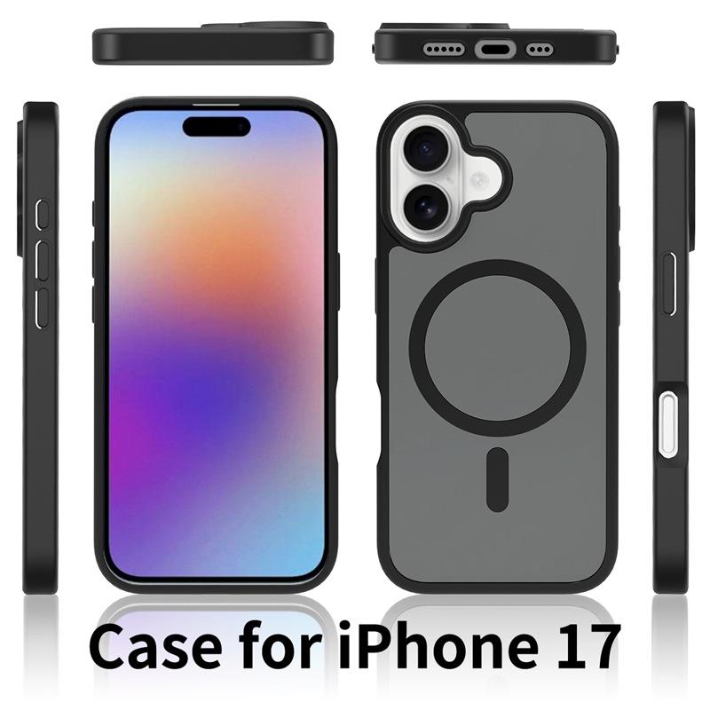 Магнитный матовый чехол для iPhone 17, Совместим с моделями iPhone 13, 14, 15, 16, 17