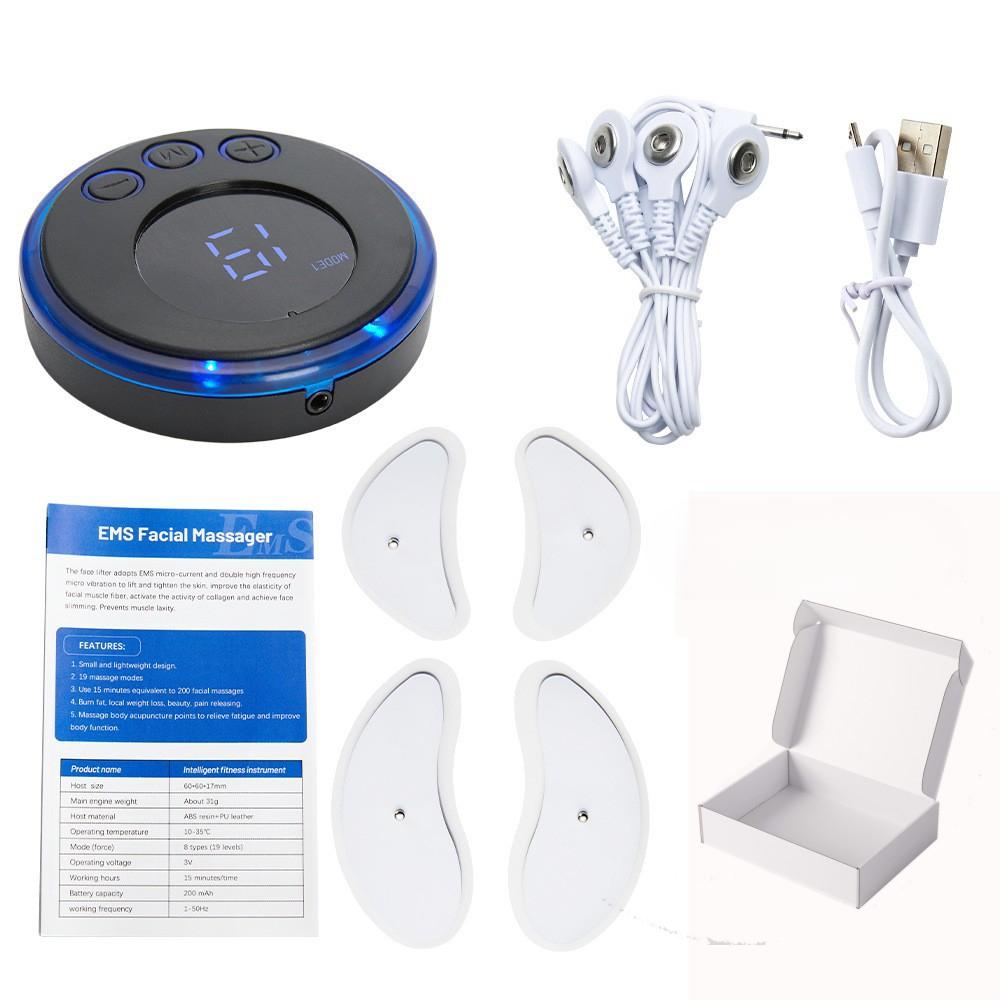 Трансграничное устройство для массажа лица EMS, низкочастотное микротоковое косметическое устройство, V-образный серповидный подтягивающий стимулятор мышц лица