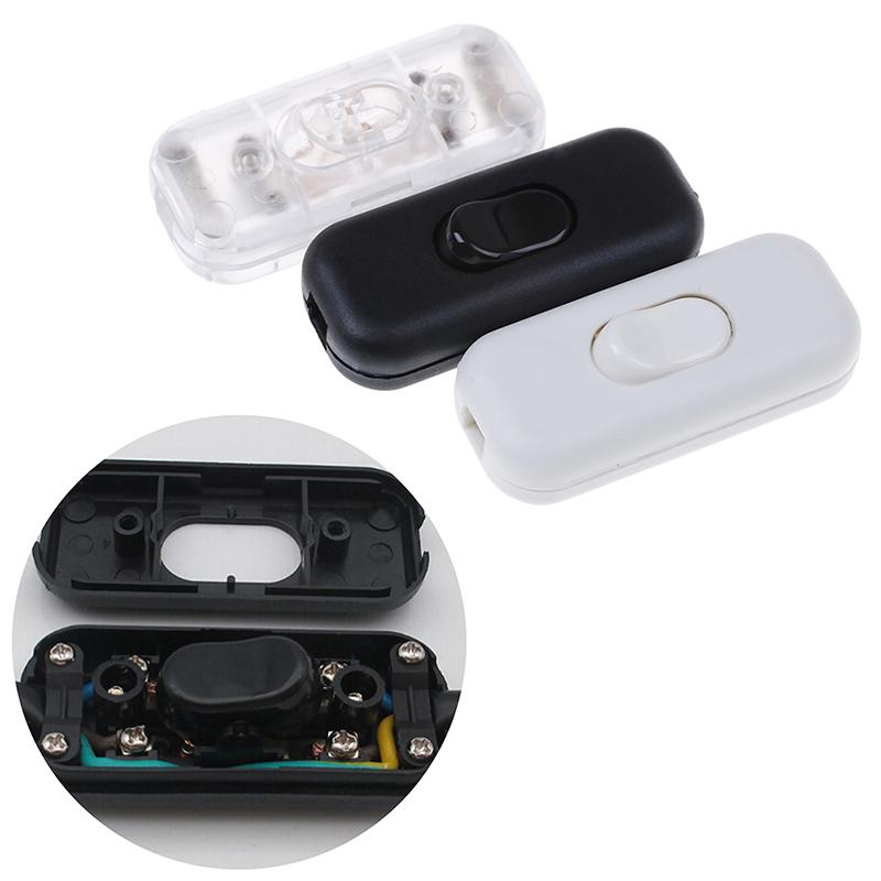 1Pc On/Off Inline Switch Inline Table Lamp Desk Light Cord Cable Switch 250V 6A