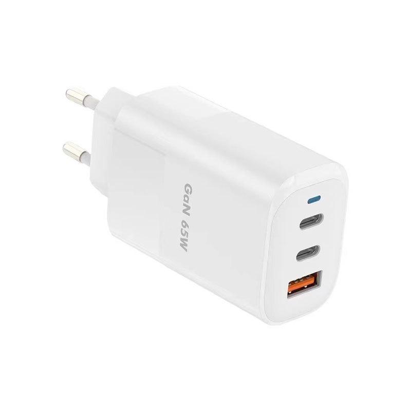 GaN Зарядное устройство 65 Вт Зарядное устройство европейского стандарта Сертификация CE Подходит для Apple Samsung Головка для быстрой зарядки Многопортовая зарядная головка