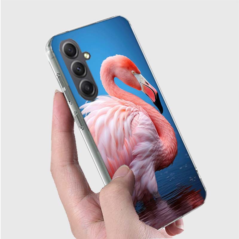 Flamingo Love Phone Case for Samsung A16 A26 A36 A56 A17 A37 A57 A07 A06 A02S A03 A04S A05S Galaxy Note 20 10 A50S A71 A51 A31 A