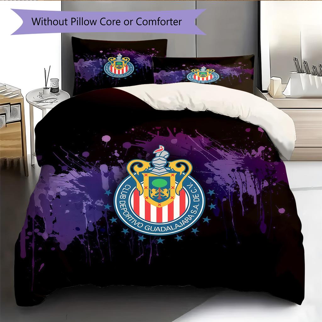 Chivas CD Guadalajara Pattern Bedding Quilt Set Home Decoration Gift (1 * duvet cover + 2 * pillowcase without core)