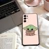 Чехол для телефона Baby Y-Yoda для Samsung S 25,24,23,22,30,21,10,9,Ultra,Plus,Lite,FE,4,5 G Мягкий черный чехол