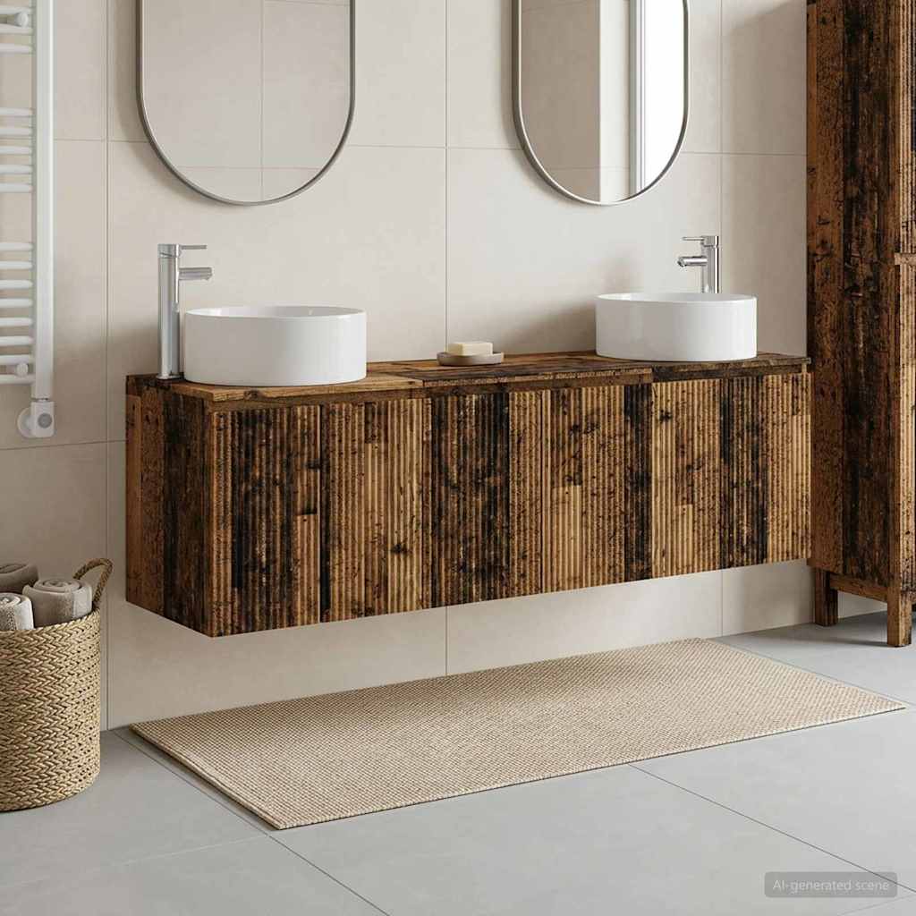 Bathroom Cabinet Set 3 pcs Reclaimed Wood 161.5 x 44.5 x 80 cm