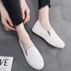 2025 Autumn Student Shoes Women's Breathable Mesh White Shoes One Pedal Leather Wear-resistant Low-top Lazy Shoes