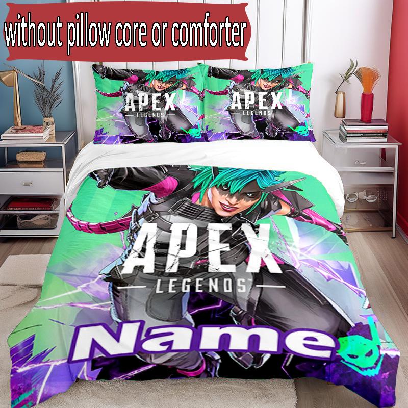 3pcs Duvet Cover Set (1*Duvet Cover + 2*Pillowcase, Without Core), Custom Name Angry Birds Pattern Bedding Set, Home Bedroom Decor Gift