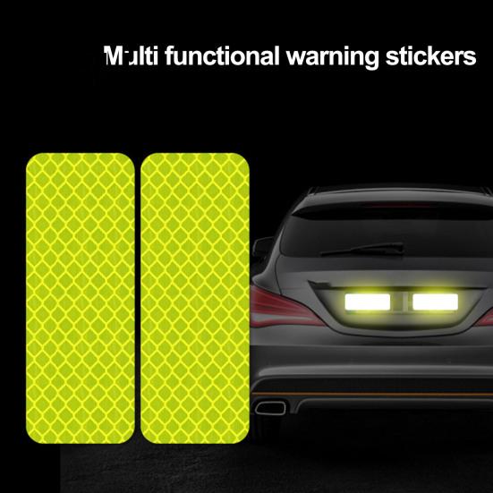Reflective Vehicle Decals 14Pcs 3x8cm Warning Strip Tape Car Bumper Stickers Strips Secure Reflector Styling Accessories Nighttime Safety