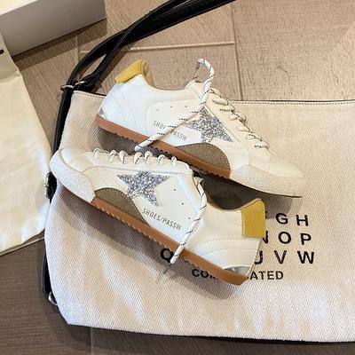 Корейские кроссовки на скрытой платформе, женские, новая коллекция осень 2025, универсальные, в стиле ретро, с цветовыми блоками, повседневные спортивные белые кроссовки