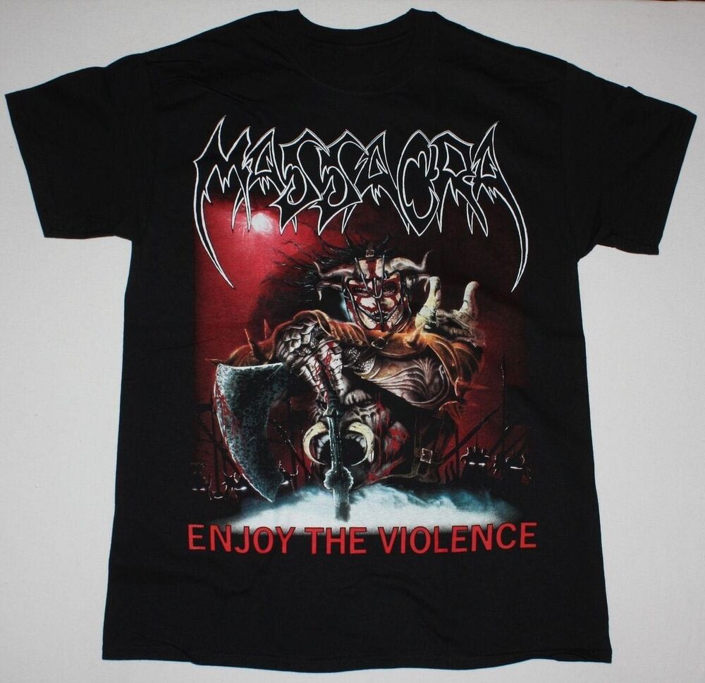MASSACRA BAND НАСЛАЖДАЙТЕСЬ НАСИЛИЕМ Редкая Мужская S-4XL Футболка Унисекс Футболка