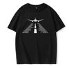Summer Men's Short Sleeved Airplane Letter Printed T-shirt, Men's Fashionable Street Clothing T-shirt