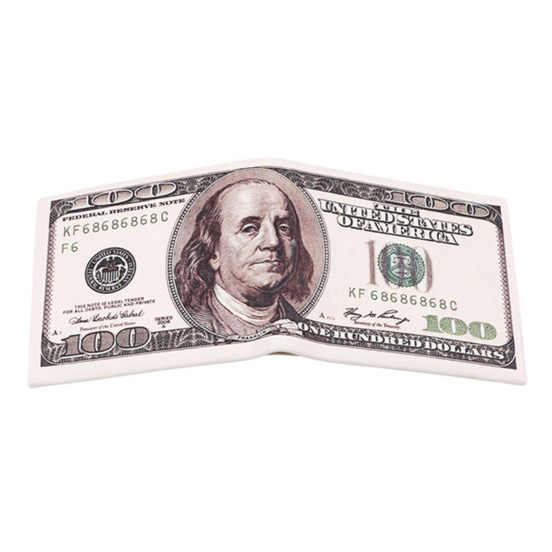 Мужские кошельки с узором доллара США, мужской кошелек из искусственной ПУ кожи с держателем для карт, карманом для монет, кошелек, модная сумка-кошелек большой вместимости