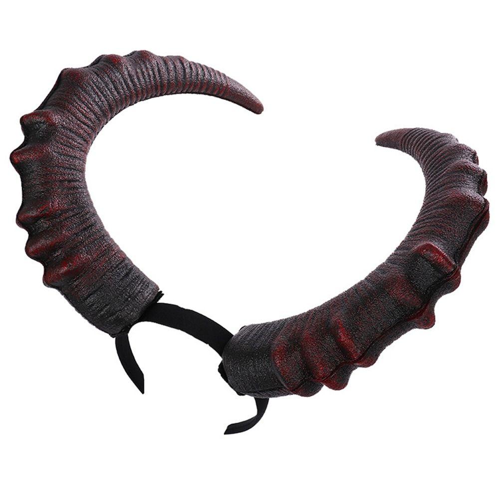 Headpiece Halloween Demon Horns Headband Pu Devil Ox Horn Hairband Novelty   Dressing Up Props