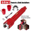 5/8 In 1 Multifunction Faucet Wrench (Supply Nuts/Shut Off Valves/Strainer Baskets/Supply Line Nut/Faucet Nuts) Faucet and Sink Installer-Toilet Bowl