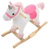 Rocking Unicorn Plush Toy 65 x 32 x 58 cm White and Pink