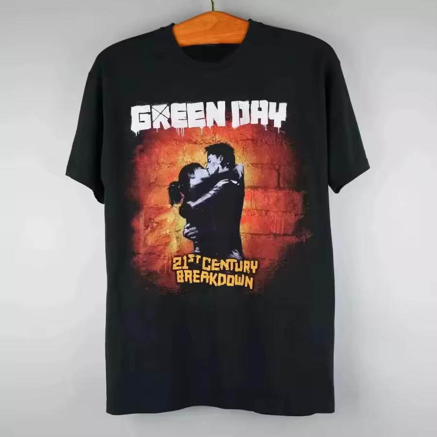 Green Day 21st Century Breakdown Рок-группа Музыка Унисекс Футболка Летняя Хлопок Высококачественная Уличная одежда