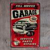 Custom Retro Pin-up Girl Car Repair Shop Tin Sign