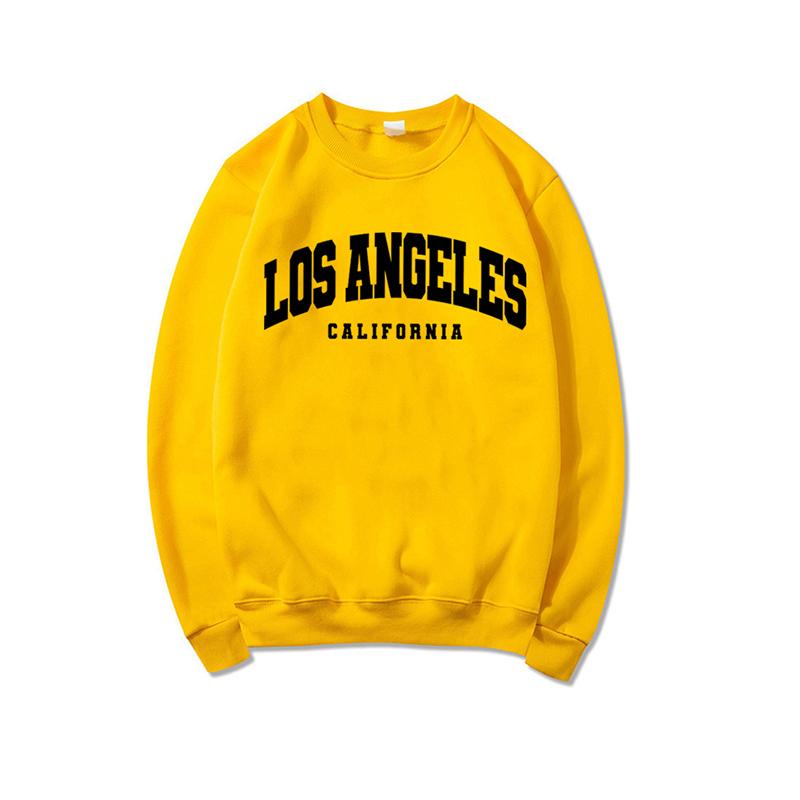 Толстовка «Лос-Анджелес Калифорния», винтажные толстовки с круглым вырезом в стиле Лос-Анджелес, толстовка унисекс с графическим рисунком, повседневные топы с длинными рукавами, пуловеры, джемпер