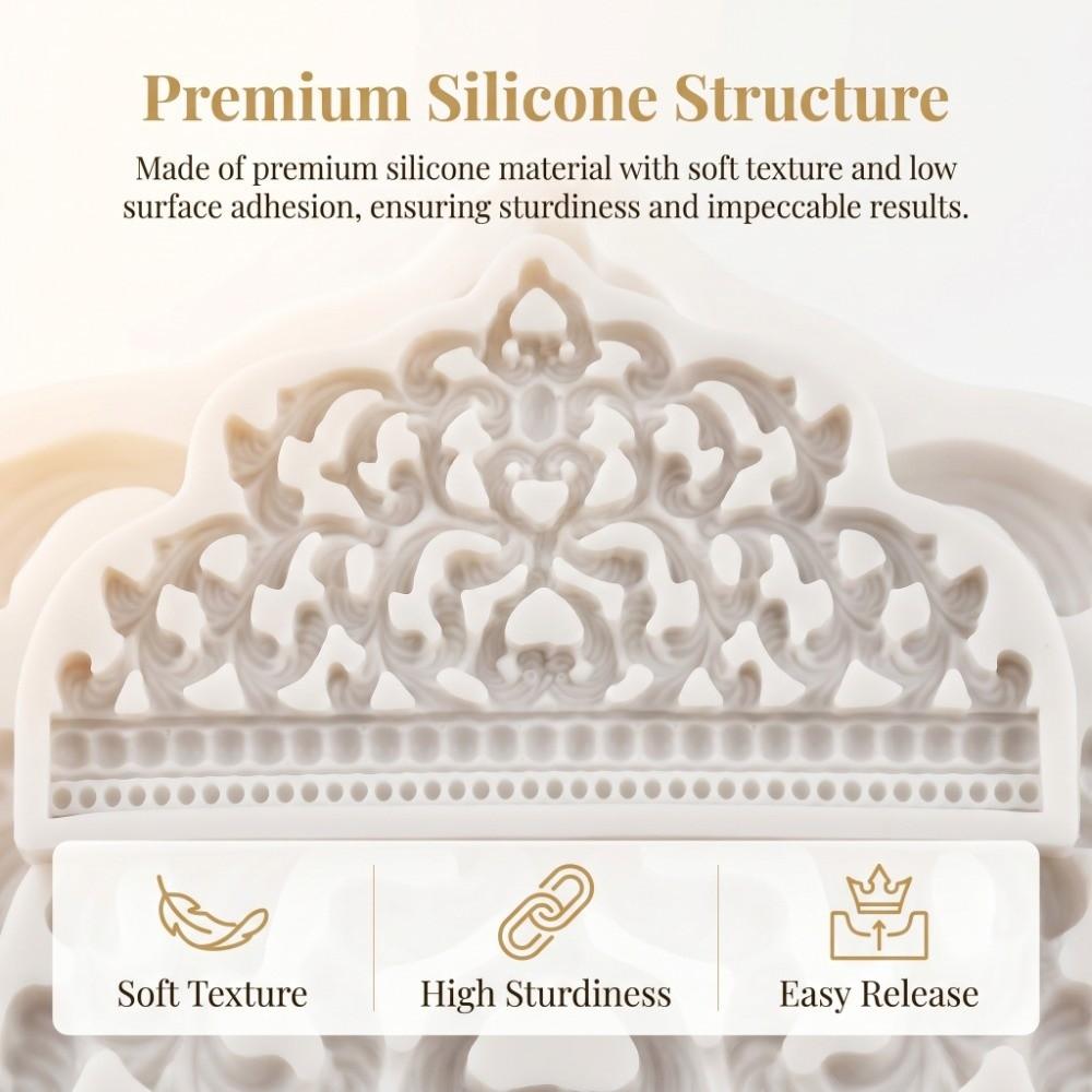 Pearl Border Detail Crown Silicone Mold Food Grade Silicone Chocolate Mold Party Decorations