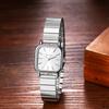 Cute Square Stainless Steel Strap with Adjustable Quartz Fashion Watch Perfect for or as a Gift for Her Women's Watch, Waterproof Length, Movement, -