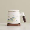 Ceramic Tea Separation Office Cup with Lid Office Large Capacity Mug White Porcelain Gift for Customers