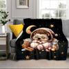 Sleepy Hedgehog Dreams Blanket Flannel Blanket for bed, sofa, Camping, Hiking, Picnic Essentials, gift for family Fan gifts