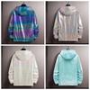 Unisex Shiny Jacket Laser Hooded Coat Iridescent Holographic Harajuku Sun Protect Top Plus Size
