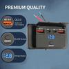 Chargeur De Voiture USB Double PD Double QC 3.0 12V RV Panneau De Sortie USB 108W Prise De Charge Rapide Avec Interrupteur Et Voltmètre Pour Bateau