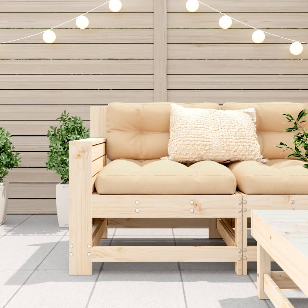Garden Sofa with Armrests 69 x 62 x 70.5 cm Solid Pine Wood