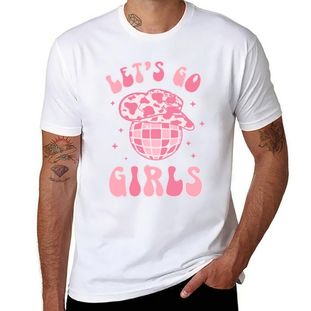 Lets Go Girls Disco Funny Bachelorette Matching Bridal Party TShirt Work Wear Short Sleeve TShirt