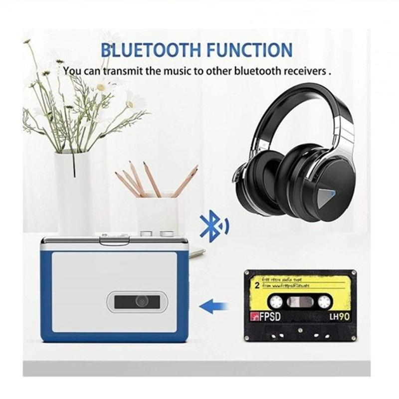 Портативный персональный кассетный плеер Walkman Bluetooth, передача музыки в стиле ретро на наушники или динамик Bluetooth