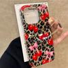 Leopard Cherry Fruit Vortex Texture Women Phone Case for Iphone 16 15 14 7 8 Plus 13 11 12 Pro Max X XS XR SE2022 2020 16e Cover