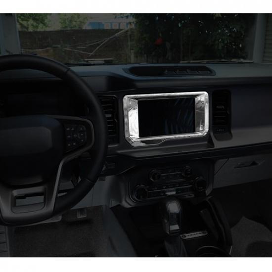 Chrome Central Console GPS Navigation Panel Cover Trim Cover For Ford Bronco 21+