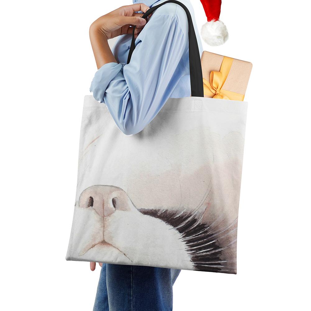 Акварельные сумки-тоут ручной росписи, цветочная милая кошка, принт, наплечная сумка для женщин, леди, офисная сумка, повседневные сумки для покупок, KTY