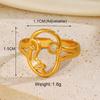 Designer Cross Line Open Ring Irregular Geometric Titanium Steel Adjustable Ring for Women Trendy Stackable Dainty Jewelry