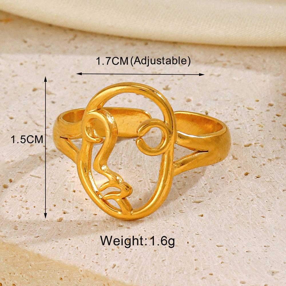 Designer Cross Line Open Ring Irregular Geometric Titanium Steel Adjustable Ring for Women Trendy Stackable Dainty Jewelry